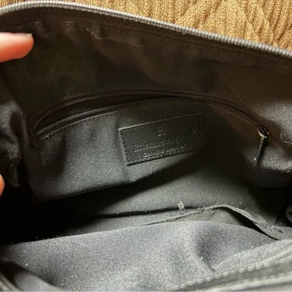Vintage Etienne Aigner Black Leather Crossbody Purse - Picture 7 of 9